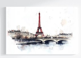 Vászonkép Canvas Párizs Eiffel-torony Franciaország Akvarell Vintage 120x80