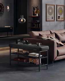 VASAGLE EKHO modern műbőr cipős pad, 100 cm, tintafekete