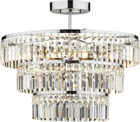 DAR LIGHTING ROW5450 ROWENNE Kristály Mennyezeti Lámpa Csiszolt Króm G9 IP20