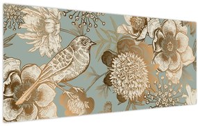 Kép - Kert egy madárral (120x50 cm)