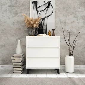 Komód, fehér, BOGAN NEW 3S70