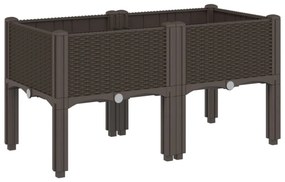vidaXL barna PP rácsos kerti ültetőláda 80 x 40 x 42 cm