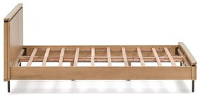 Natúr színű mangófa franciaágy ágyráccsal 160x200 cm Licia – Kave Home