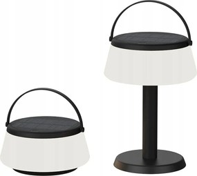 LED-es napelemes asztali lámpa 2.2W IP44 fekete Aure Zuma Line