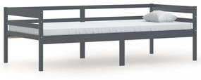 sötétszürke tömör fenyőfa ágykeret 90 x 200 cm