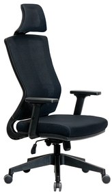 Ello ergonomikus irodai forgószék deréktámasszal, fejtámasszal, 3D Air mesh hálós