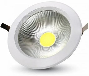 LED fényvető , mélysugárzó , 30 Watt , LUX , 120 lm/W , kerek , természetes fehér , V-Tac