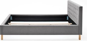 Világosszürke kárpitozott egyszemélyes ágy ágyrács nélkül 120x200 cm Malin – Meise Möbel