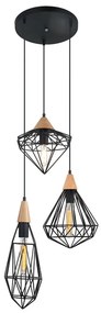 ITALUX MDM-2591-3-BK MAELLE Többágú Függesztett Lámpa Fekete E14 IP20
