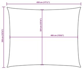 antracitszürke téglalap alakú oxford-szövet napvitorla 3,5x4,5m