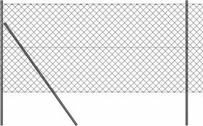 vidaXL Kerítésoszlop Szürke 10 x 1,4 m (60 x 60 mm háló) Acél és PVC