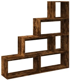 4 szintes füstös tölgy elválasztó könyvespolc 143,5x29x143,5 cm