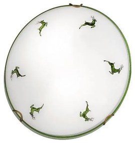 Kolarz 731.11.4.100-Mennyezeti lámpa NONNA 1xE27/60W/230V pr.30 cm szarvas zöld