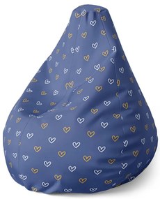 Pear babzsák kék alapon szívecskék - gyerek, kék