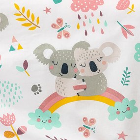 4Home gyermek pamut ágyneműhuzat kiságyba Koala rainbow, 100 x 135 cm, 40 x 60 cm