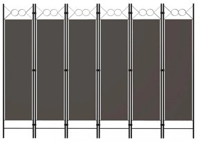 antracitszürke 6 paneles paraván 240 x 180 cm