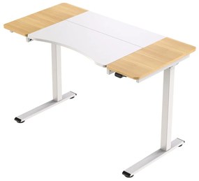 HALDEN íróasztal elektromos magasságállítással, 120x60 cm fehér-burlywood