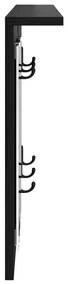 Fali Kabáthorog polcokkal Musta tammi 85 x 10 x 45 cm Faanyag