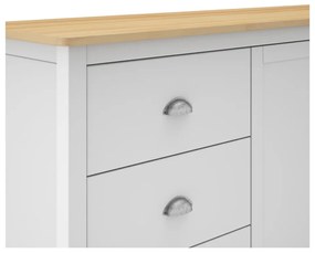 Fehér-natúr színű borovi fenyő alacsony komód 150x80,5 cm Misti – Marckeric