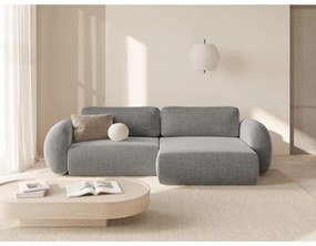 Világosszürke zsenília kinyitható-tárolóhelyes sarokkanapé Tonale – Cosmopolitan Design