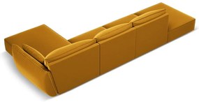 Mustársárga bársony sarokkanapé (jobb oldali-heverő résszel) Vanda – Mazzini Sofas