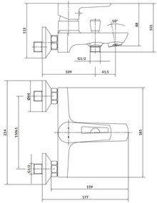Cersanit S951-008 - Fürdőcsap MILLE fehér/fényezett króm