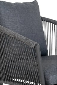 Sötétszürke fém-párnázott kerti szék Salerno – House Nordic