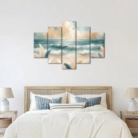 Kép – Festett strand lágy színekben (150x105 cm)