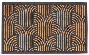 Art deco mintás gumi és kókuszrost lábtörlő, 75 x 45 cm