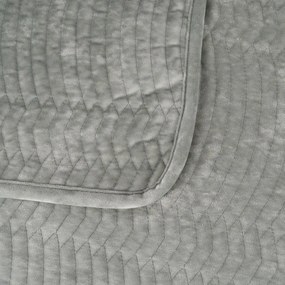 Szürkészöld bársony steppelt ágytakaró 180x260 cm – Ixia