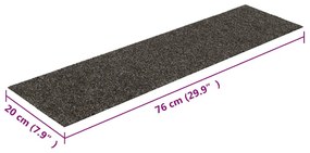 30 db antracitszürke lépcsőszőnyeg öntapadós téglalap alakú
