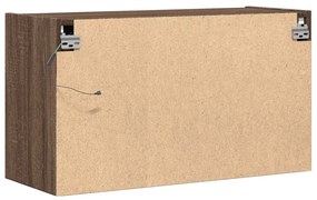 barna tölgyszínű fali TV-szekrény LED-del 80 x 31 x 45 cm