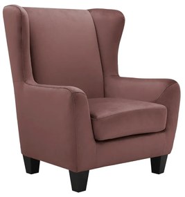 Rózsaszín bársony füles fotel Zhili - Støraa