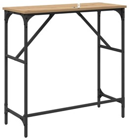 Konzolasztal kézműves tölgy 75 x 32 x 75 cm Faanyag