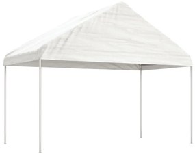 fehér polietilén pavilon tetővel 17,84 x 4,08 x 3,22 m