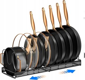 Kihúzható polc állvány acél állvány Serpenyő Fedél Tányérok acél