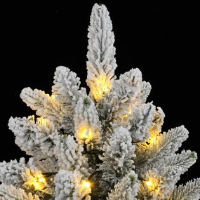 műkarácsonyfa 300 LED-del és pelyhes hóval 240 cm