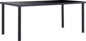vidaXL fekete edzett üveg étkezőasztal 180 x 90 x 75 cm