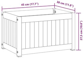 tömör akácfa és acél kerti virágtartó 45 x 30 x 27,5 cm