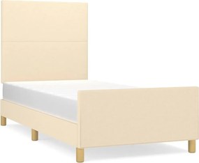 vidaXL krémszínű szövet ágykeret matrac nélkül 90x200 cm
