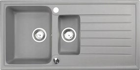 Gránit mosogató konyhai mosogató Napoli 15 másfélmedencés, csepegtetővel