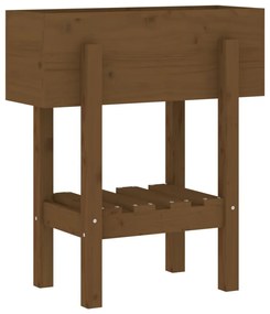 mézbarna tömör fenyőfa növénytartó 62x30x69 cm