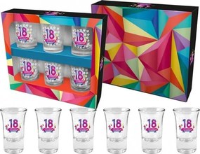 Geo Poharak 6 db-os készlet 18 Éves Születésnapra Minden Jót!
