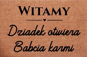 Lábtörlő az ajtóhoz Üdvözöljük Nagypapa kinyitja a nagymama etetését Ajándék