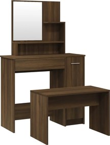 vidaXL barna tölgyszínű fésülködőasztal-szett 86,5 x 35 x 136 cm