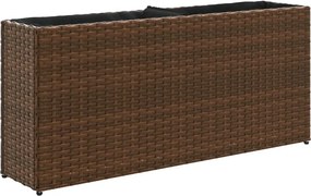 vidaXL barna polyrattan kerti ültetőláda 2 cseréppel 90x20x40 cm