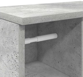 betonszürke fürdőszobaszekrény tekercstartóval 39x22x90 cm