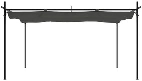 antracitszürke pergola behúzható tetővel 395 x 292 x 230 cm
