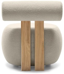 Bézs design fotel HANNA, tölgy