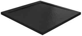 Rea Grand Black, ásványkőből készült zuhanytálca 90x90x3,5 cm, REA-K4595